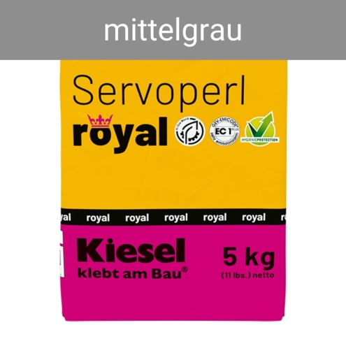Kiesel Servoperl royal mittelgrau, flexible Premiumfuge 5 kg Spezial-Papierbeutel
