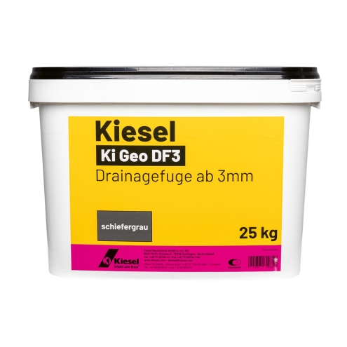 Kiesel Ki Geo D3 schiefergrau Drainagefuge 25 kg Eimer