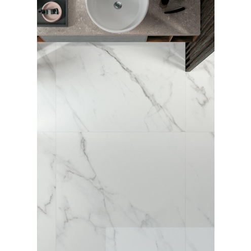 Mirage Jewels 2.0 Statuario Venato Poliert Boden- und Wandfliese 120x120 cm