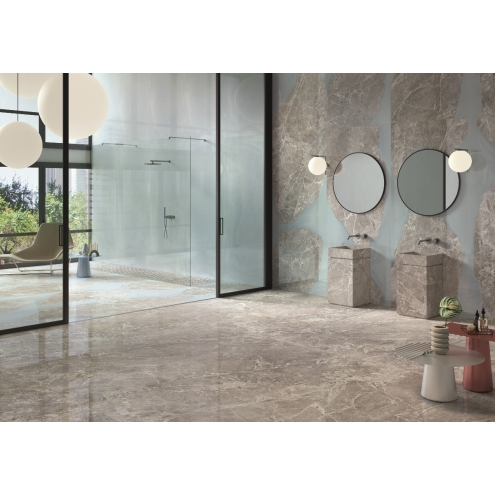 Provenza Unique Marble Boden- und Wandfliese Ambra Moon Grey glänzend 60x120 cm