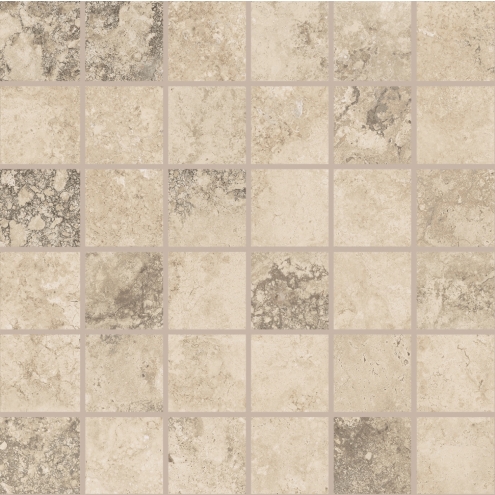Provenza Unique Travertine Mosaik 5x5 Cream Ancient matt Matte 30x30 cm