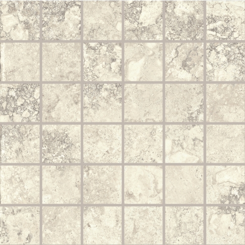 Provenza Unique Travertine Mosaik 5x5 White Ancient matt Matte 30x30 cm