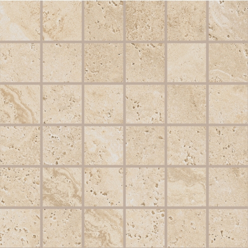 Provenza Unique Travertine Mosaik 5x5 Cream Minimal matt Matte 30x30 cm