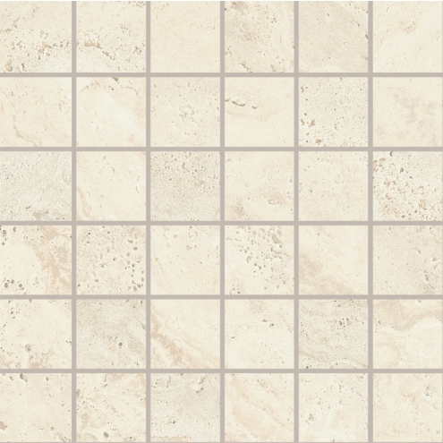 Provenza Unique Travertine Mosaik 5x5 White Minimal matt Matte 30x30 cm