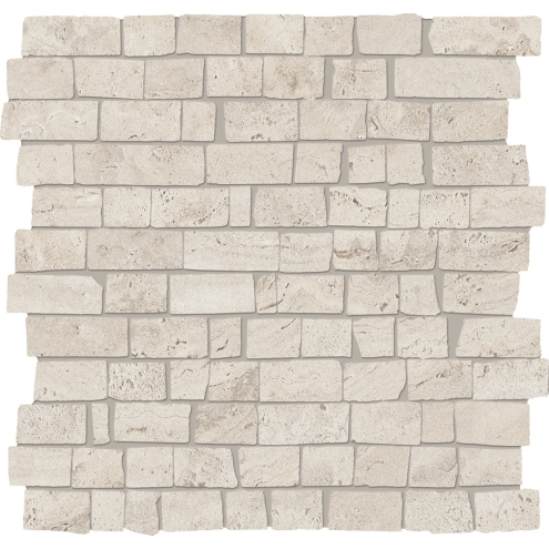 Provenza Unique Travertine Mosaico MiniBlock Silver Minimal matt Matte 30x30 cm
