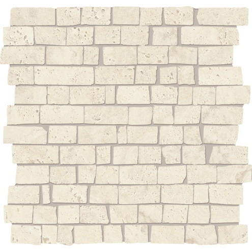 Provenza Unique Travertine Mosaico MiniBlock White Minimal matt Matte 30x30 cm