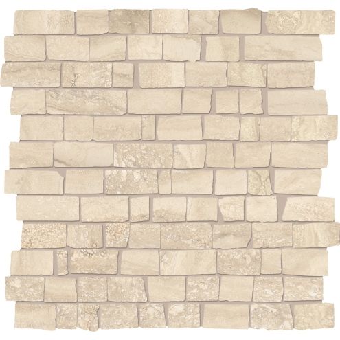 Provenza Unique Travertine Mosaico MiniBlock Cream Vein Cut matt Matte 30x30 cm