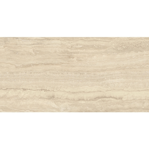 Provenza Unique Travertine Boden- und Wandfliese Cream Vein Cut glänzend 60x120 cm
