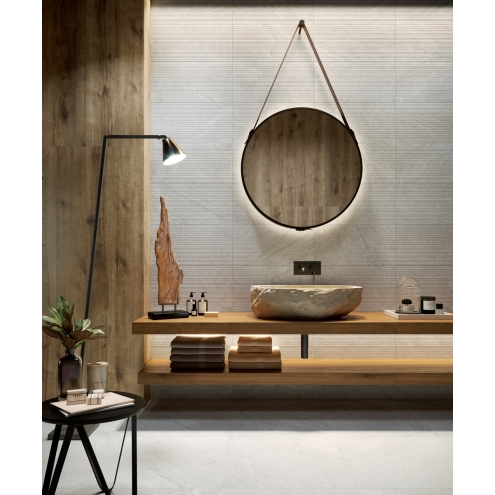 PrimeCollection QuarzStone Boden- und Wandfliese White 15x60 cm