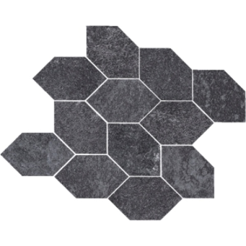 PrimeCollection QuarzStone Mosaik Foliage Black 30x32 cm