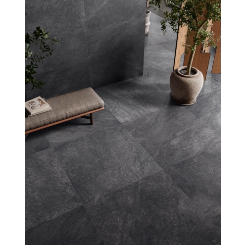 Sant Agostino Bergstone Black AntiSlip Bodenfliese 60x60 cm