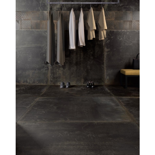 Sant Agostino Oxidart Black Naturale Boden- und Wandfliese 120x120 cm