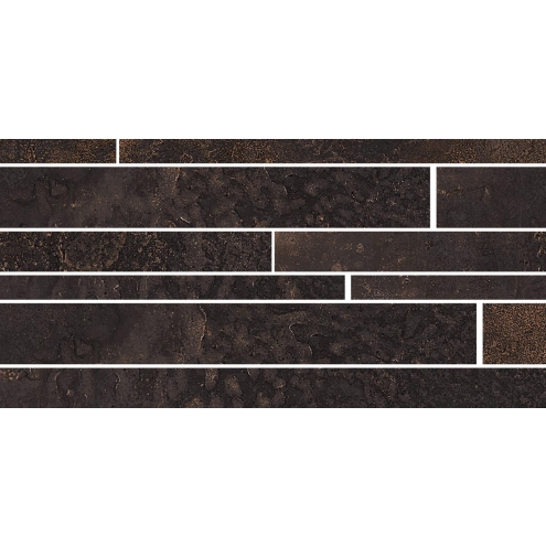 Sant Agostino Oxidart Black Naturale Mosaik Muretto 22,5x45 cm