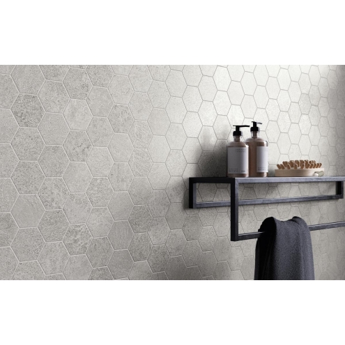 Sant Agostino Oxidart Silver Naturale Mosaik Hexagon 26x30 cm