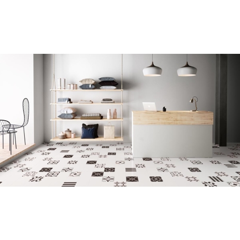Sant Agostino Patchwork B&W White Naturale Boden- und Wandfliese 20x20 cm
