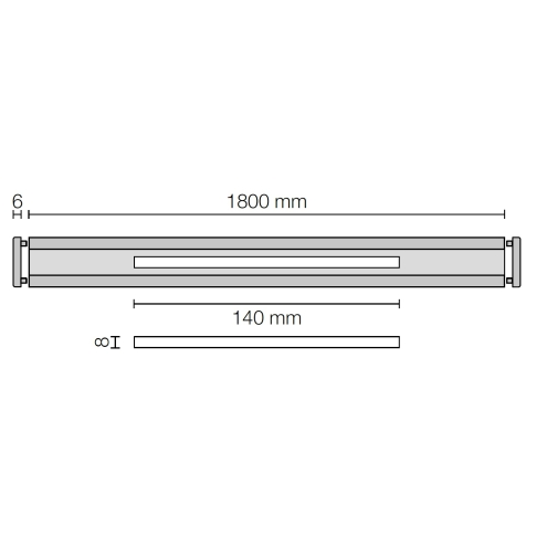 Schlüter KERDI-LINE-VARIO Entwässerungsprofil 180 cm COVE 26 Edelstahl gebürstet