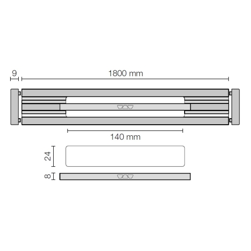 Schlüter KERDI-LINE-VARIO Entwässerungsprofil 180 cm WAVE 42 Brillantweiß matt