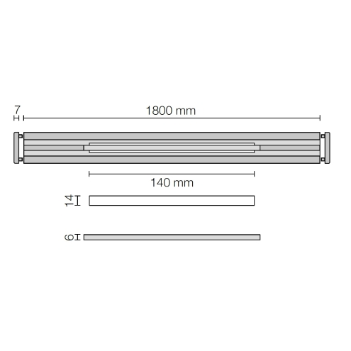Schlüter KERDI-LINE-VARIO Entwässerungsprofil 180 cm WAVE 34 Graphitschwarz matt