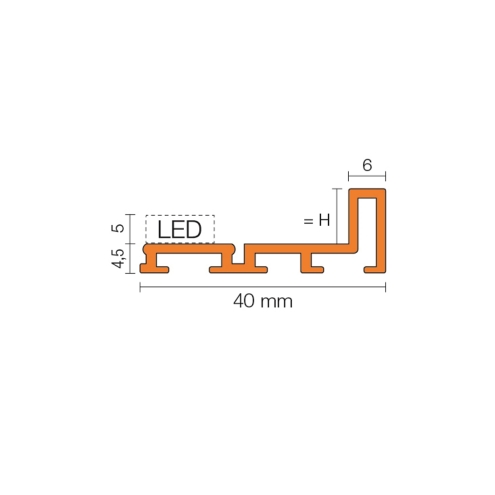 Schlüter LIPROTEC D Aufnahmeprofil für Dekor-Materialien 4,5 mm Aluminium 250 cm