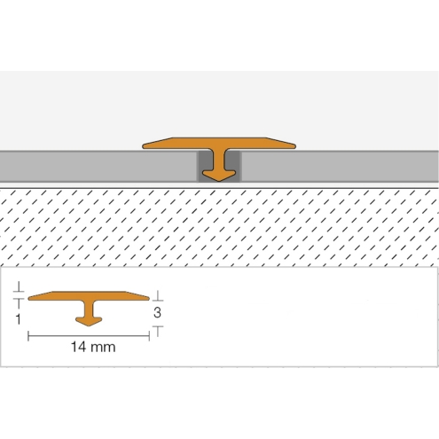 Schlüter VINPRO-T Übergangsprofil (höhengleich) antik bronze gebürstet Breite: 14 mm