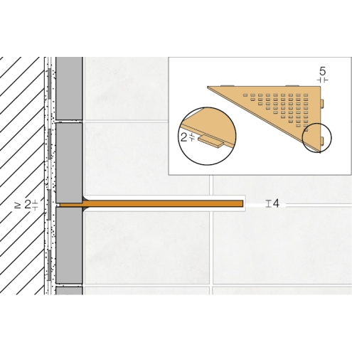 Schlüter Wandablage SHELF-E Grau 210x210 mm