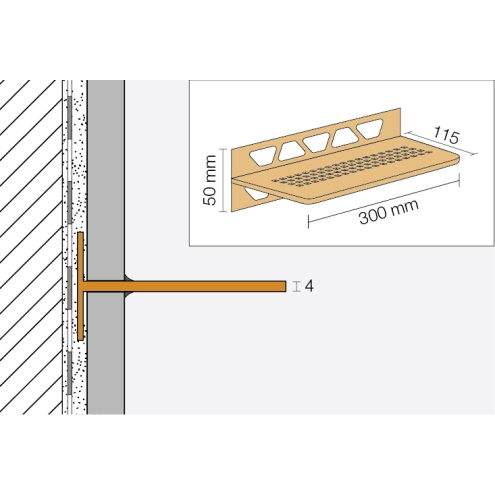 Schlüter Wandablage SHELF-W Creme 300x115 mm