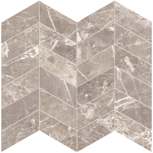 Provenza Unique Marble Mosaico Arrows Moon Grey glänzend Matte 30x30 cm