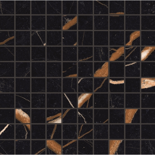 Provenza Unique Marble Mosaik 3x3 Sahara Noir glänzend Matte 30x30 cm