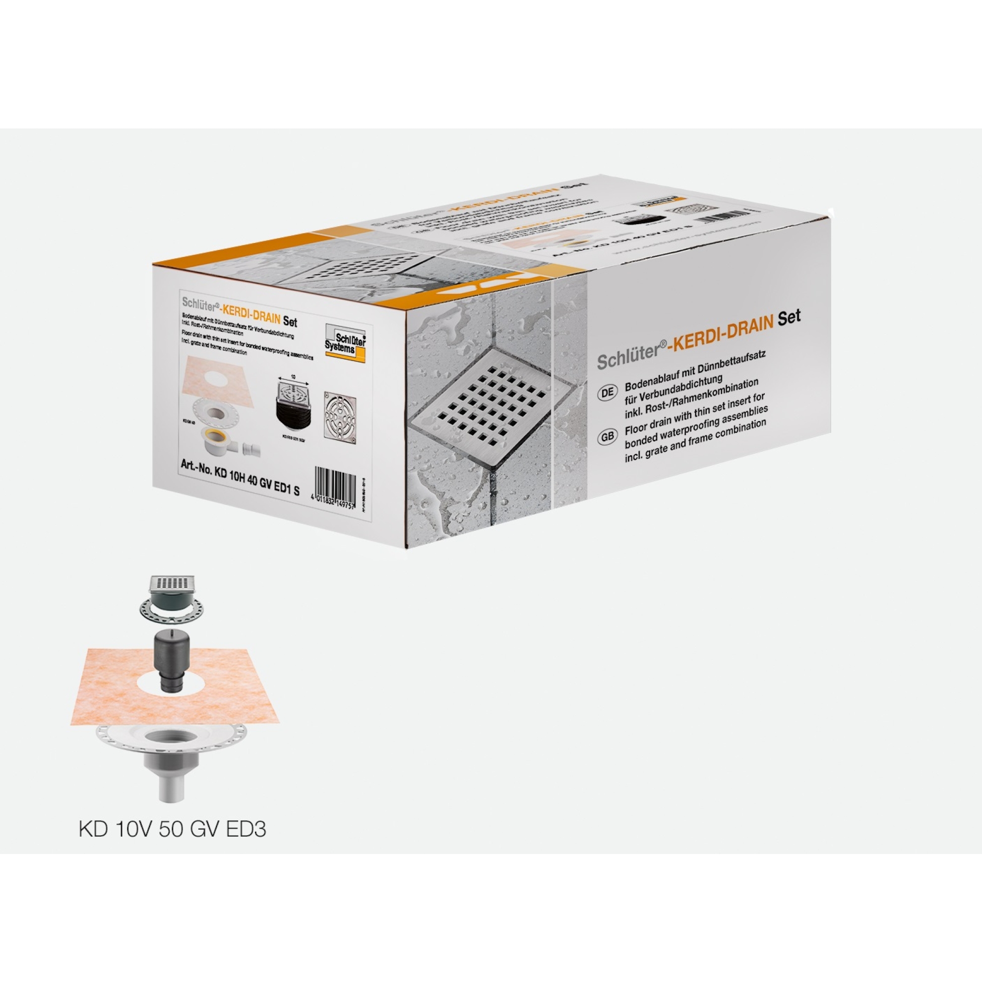 Schlüter KERDI-DRAIN-Set Vertikal KD10V50GVED3