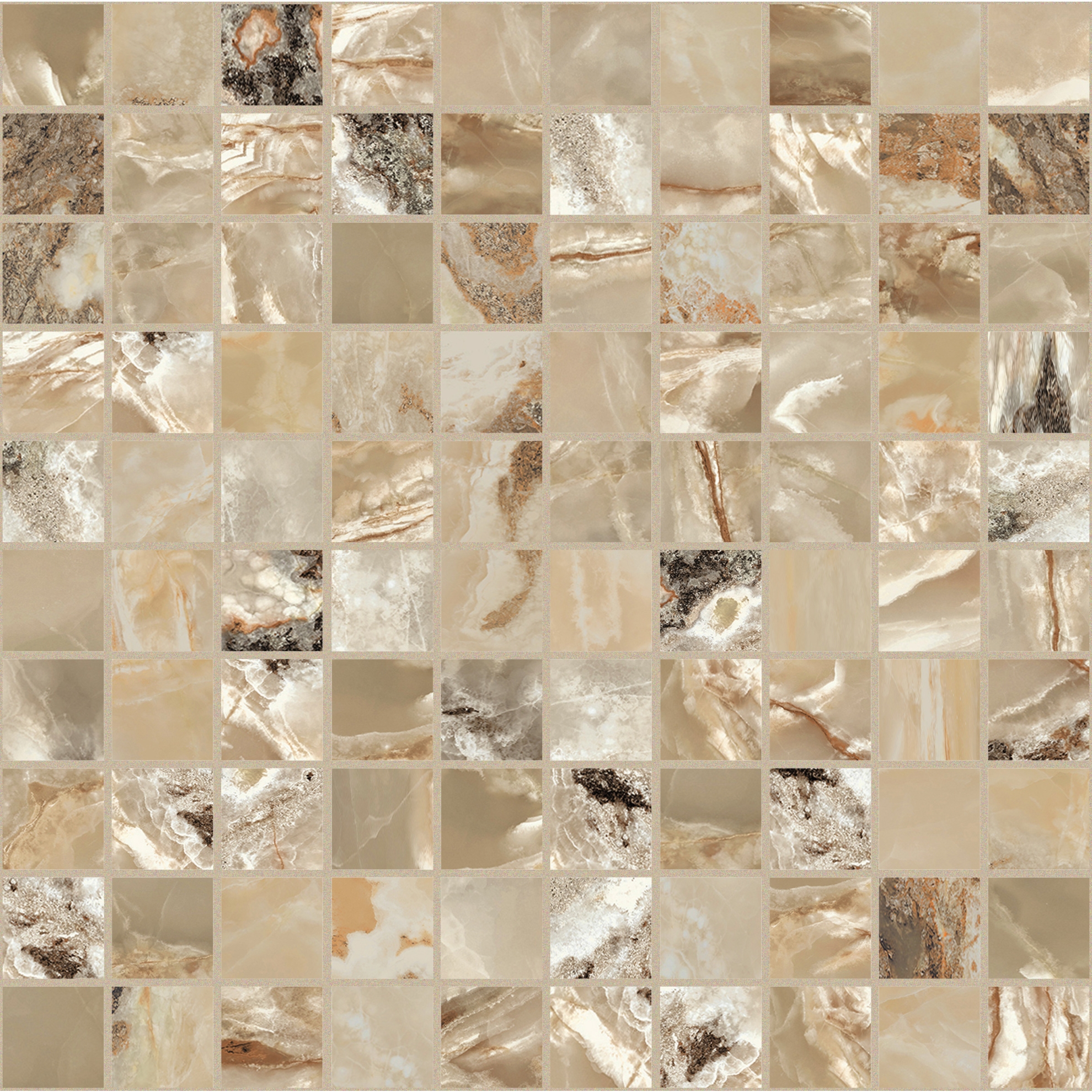 Florim Creative Design Onyx&More Golden Blend Glossy Mosaik 3x3 cm