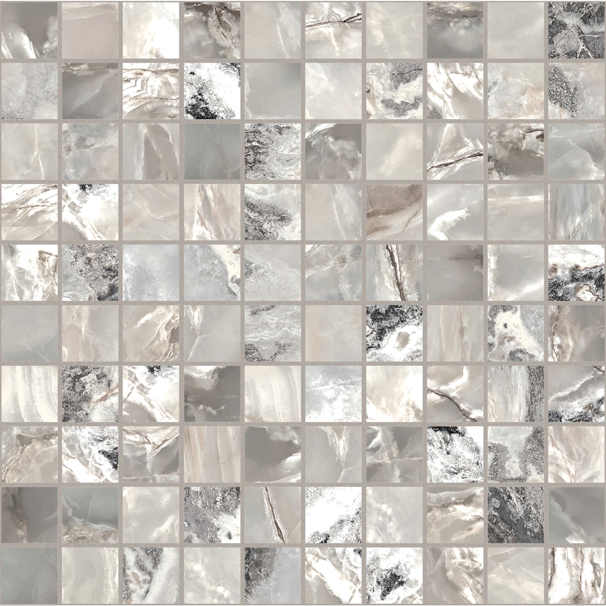 Florim Creative Design Onyx&More Silver Blend Glossy Mosaik 3x3 cm