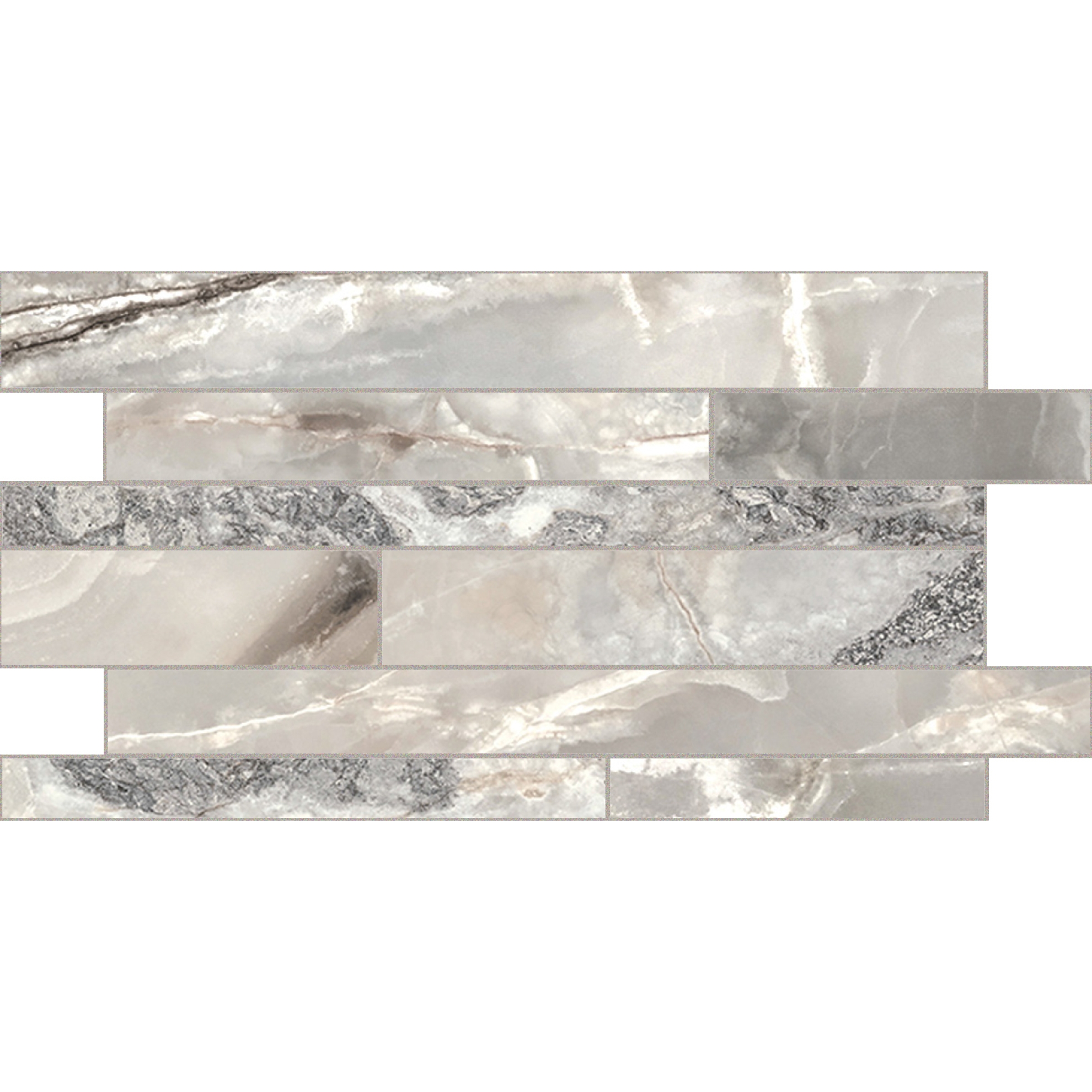 Florim Creative Design Onyx&More Silver Blend Satin Dekor Listello 30x60 cm