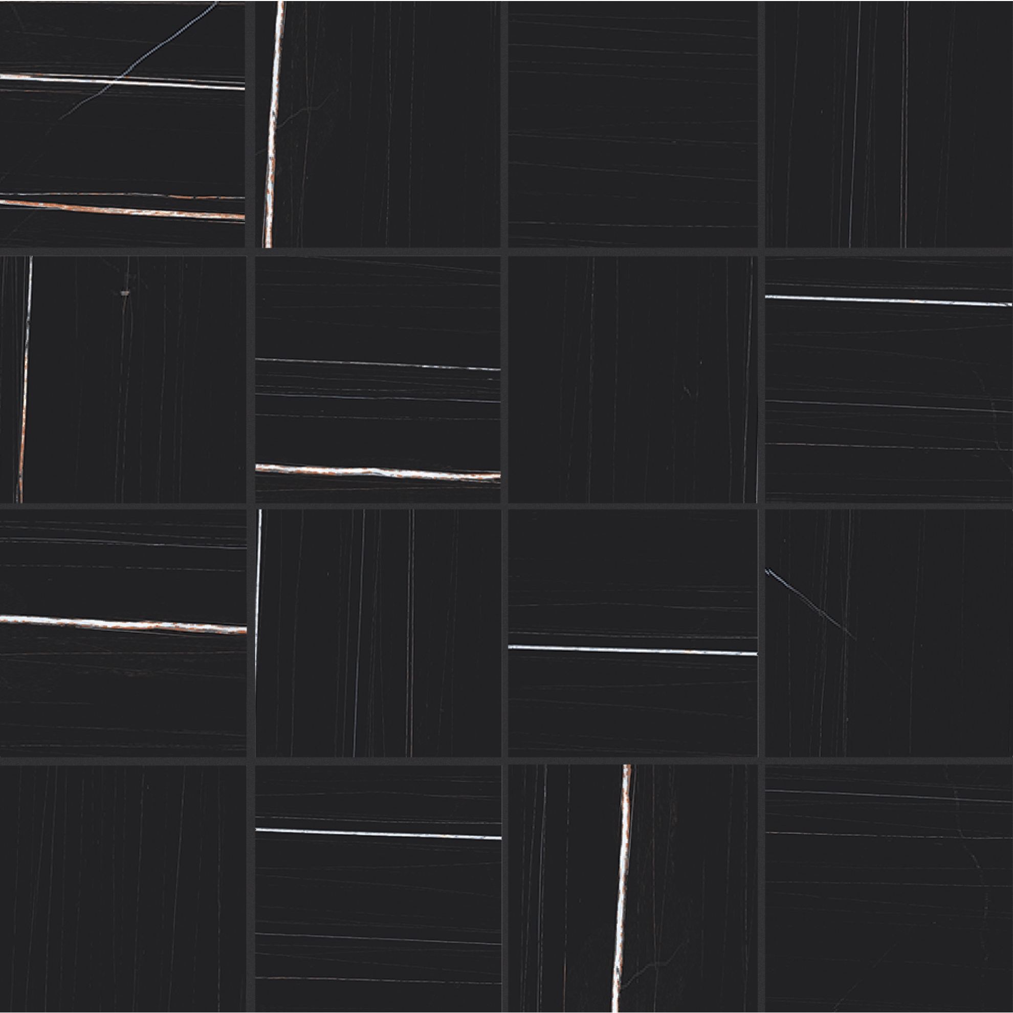 Florim Creative Design Stones & More 2.0 Sahara Noir Glossy Mosaik 7,5x7,5 6mm