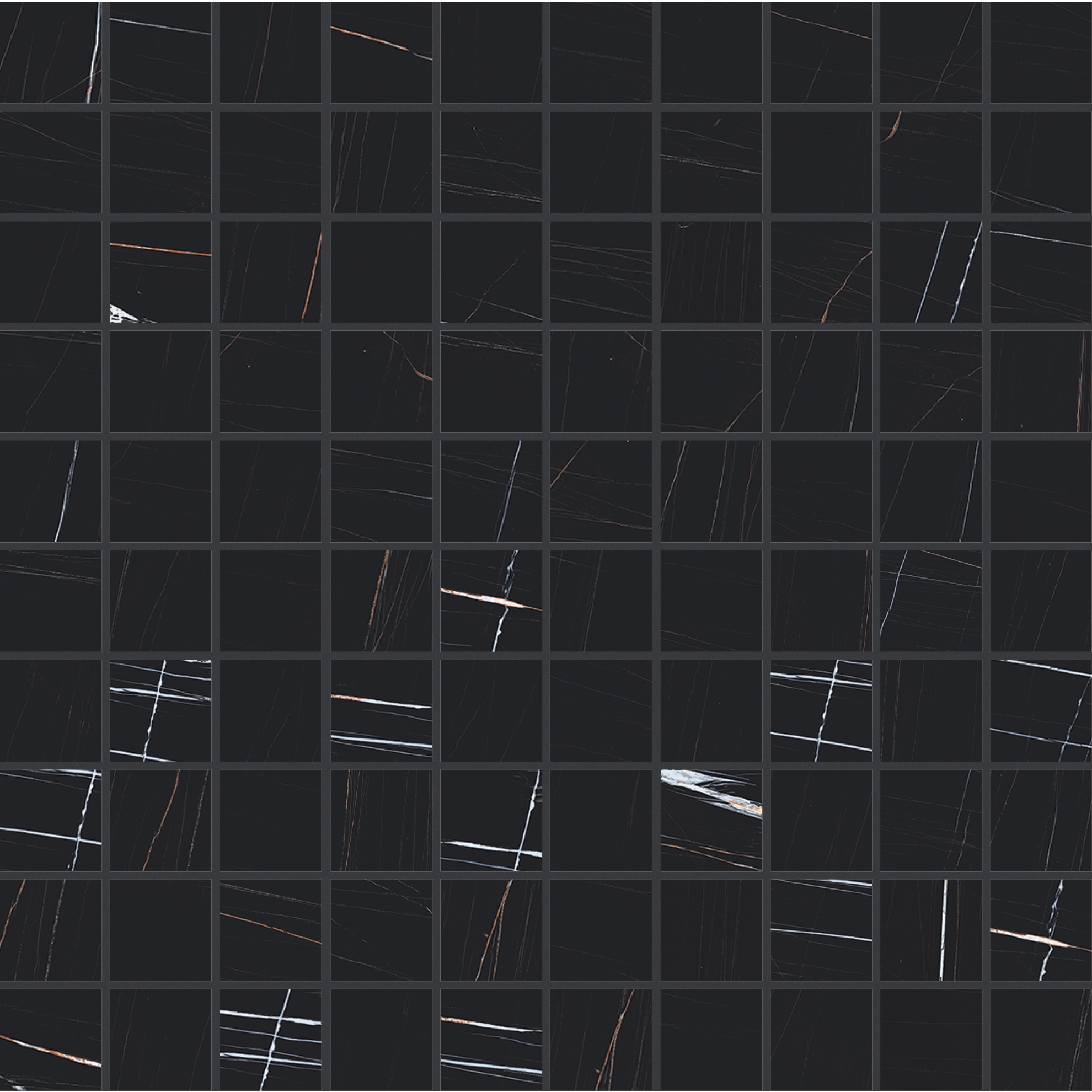 Florim Creative Design Stones & More 2.0 Sahara Noir Glossy Mosaik 3x3 30x30 cm