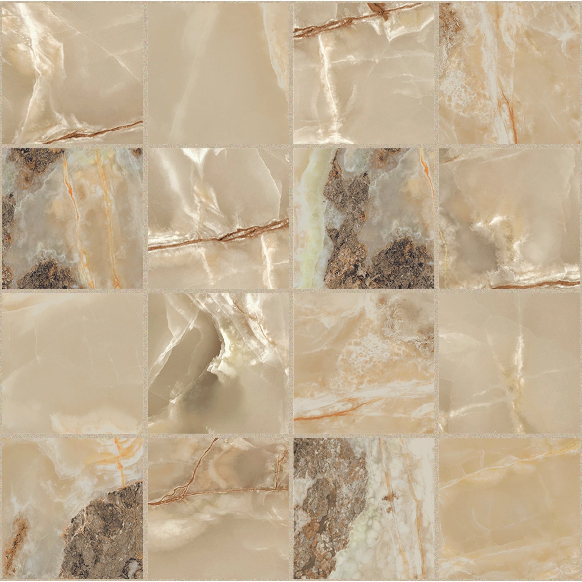 Florim Creative Design Onyx&More Golden Blend Satin Mosaik 7,5x7,5 cm 6 mm