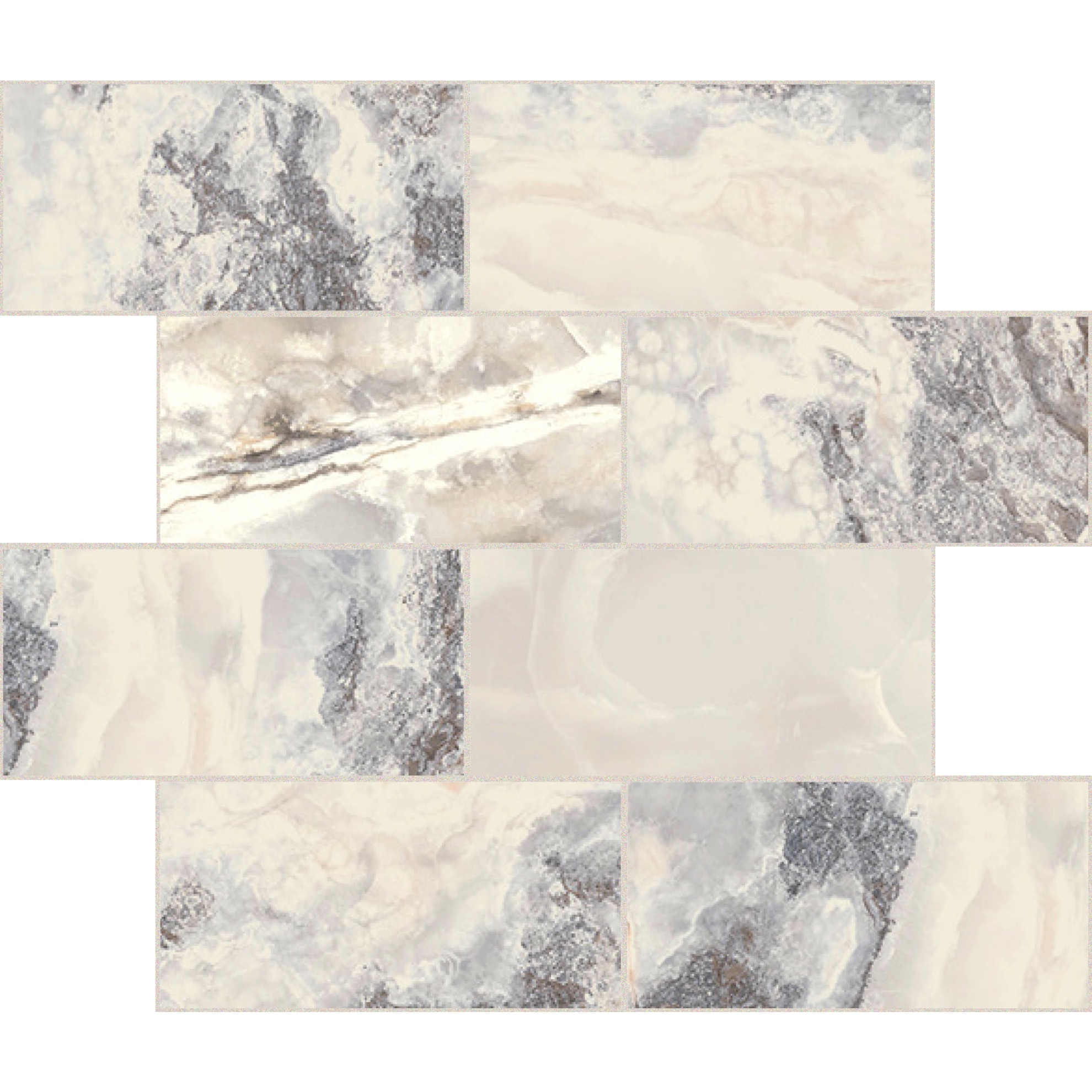 Florim Creative Design Onyx&More White Blend Satin Dekor Muretto 7,5x15 cm 6 mm