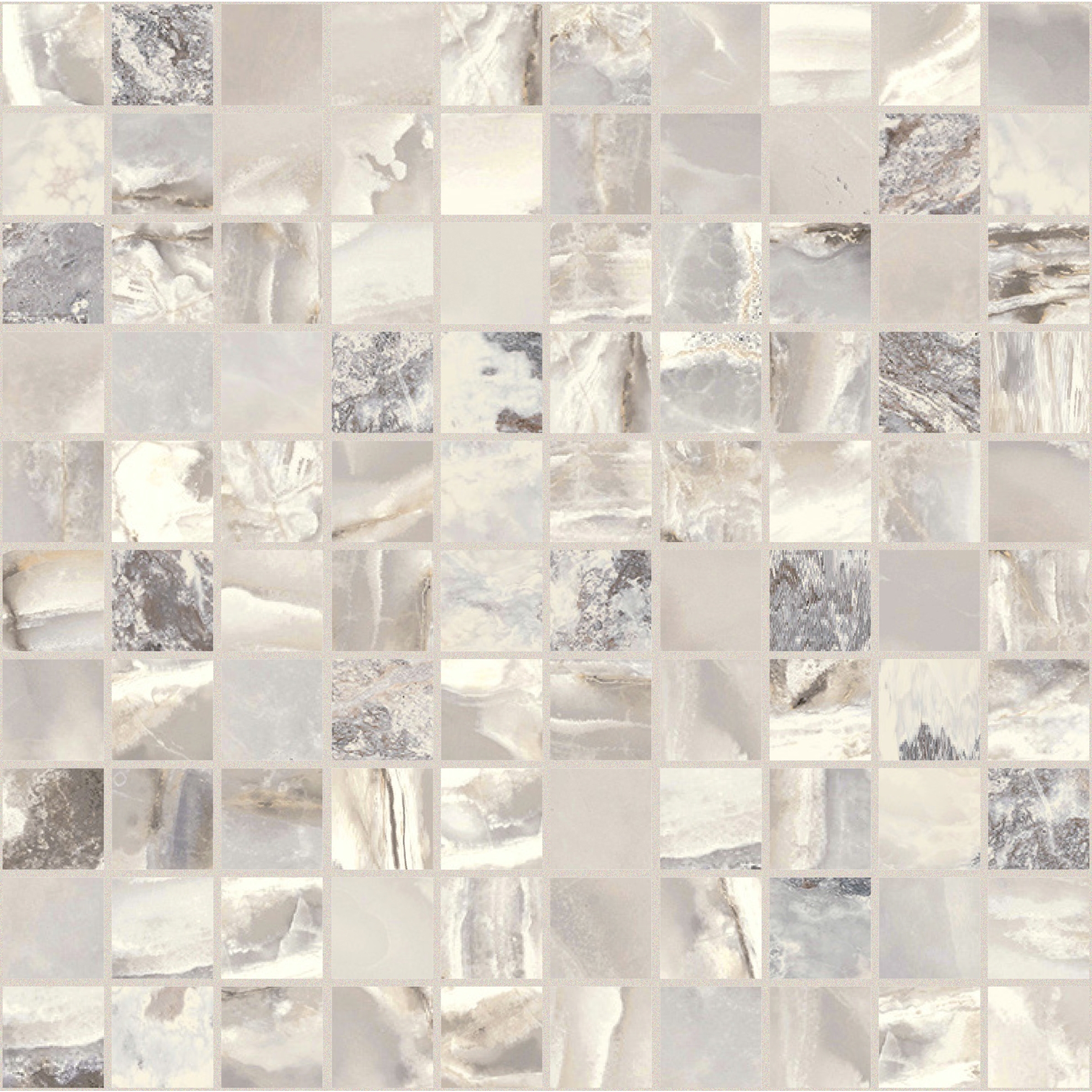 Florim Creative Design Onyx&More White Blend Satin Mosaik 3x3 cm