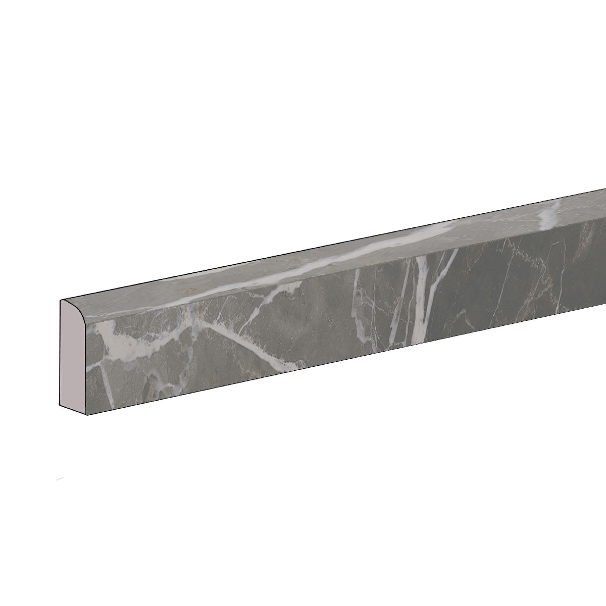 Florim Creative Design Stones & More 2.0 Calacatta Black Glossy Sockel 4,6x80 6mm