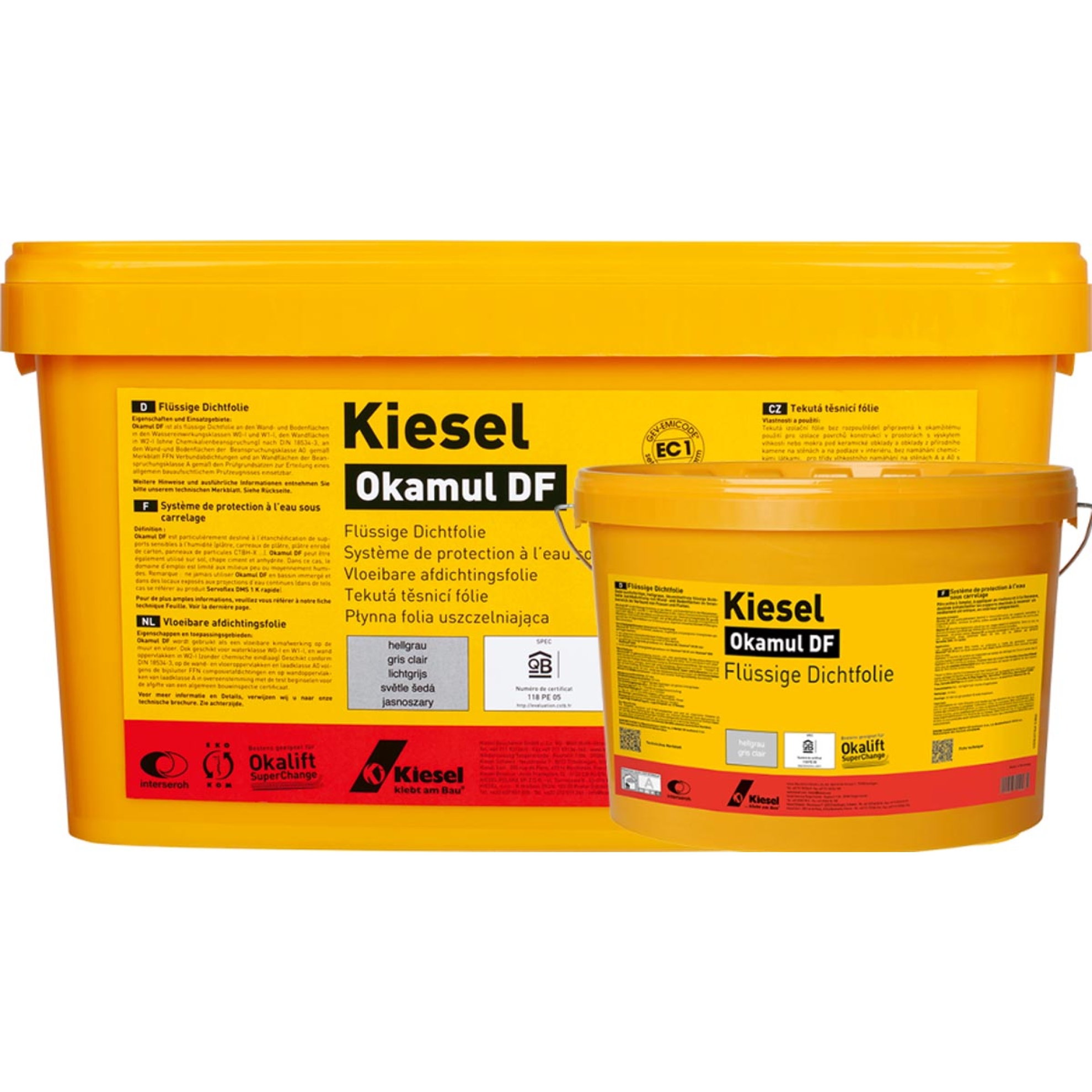 Kiesel Okamul DF Flüssige Dichtfolie hellgrau 4 kg Eimer