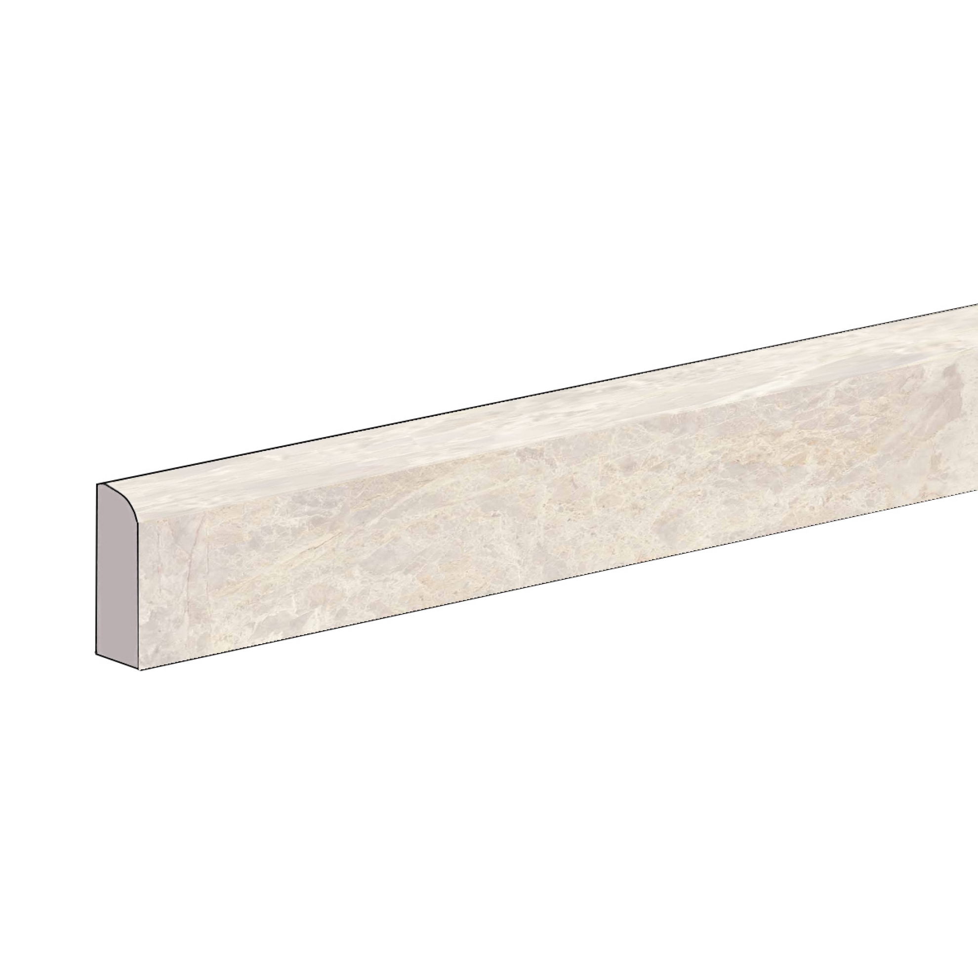 Keope Versilia Fiorito Ivory Sockel Spazzolato (R10) 4,6x120 cm