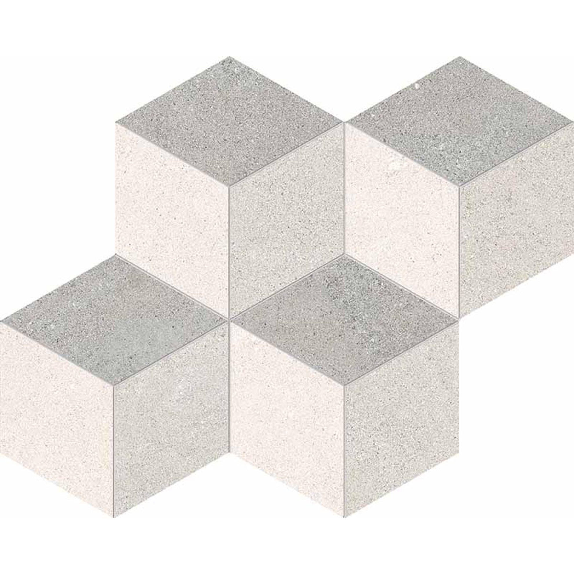 Keope Grace White/Silver/Iron Mosaik Rombi Spazzolato (R10) 30x35,2 cm