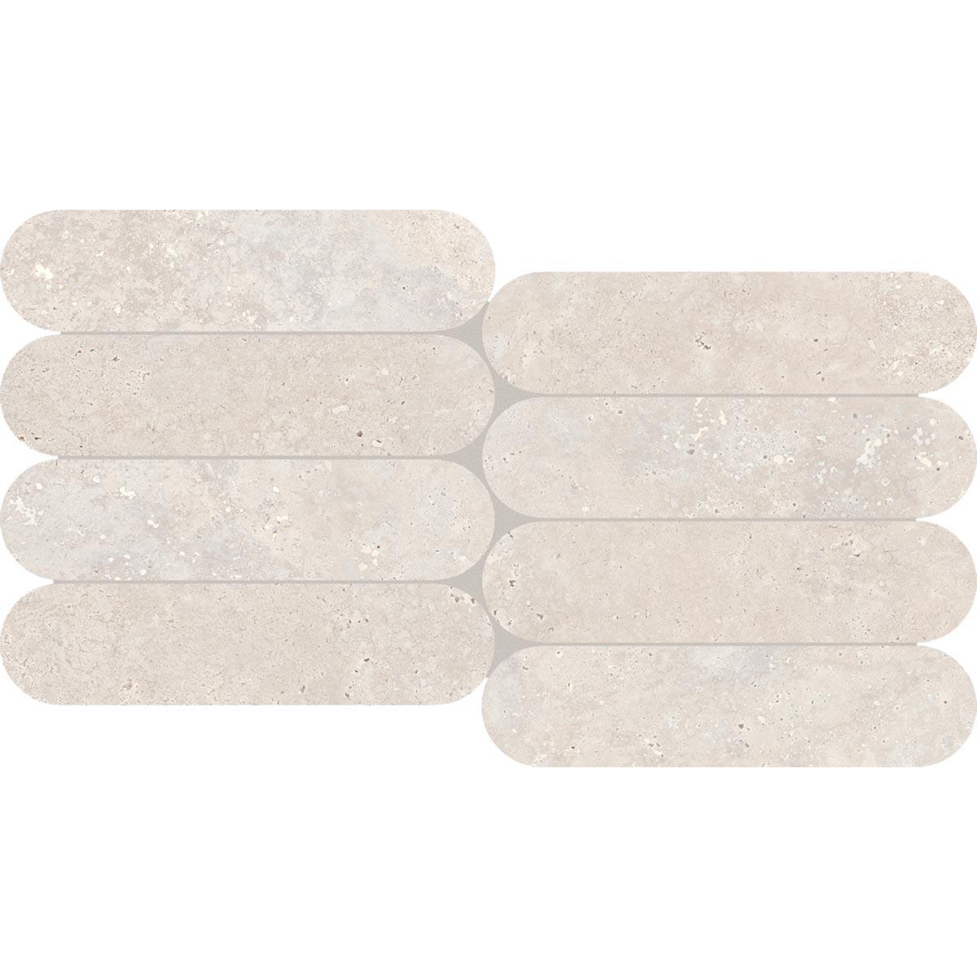 Keope Trevi Cross Pearl Mosaik Biscuits Spazzolato (R10) 28,5x55,5 cm