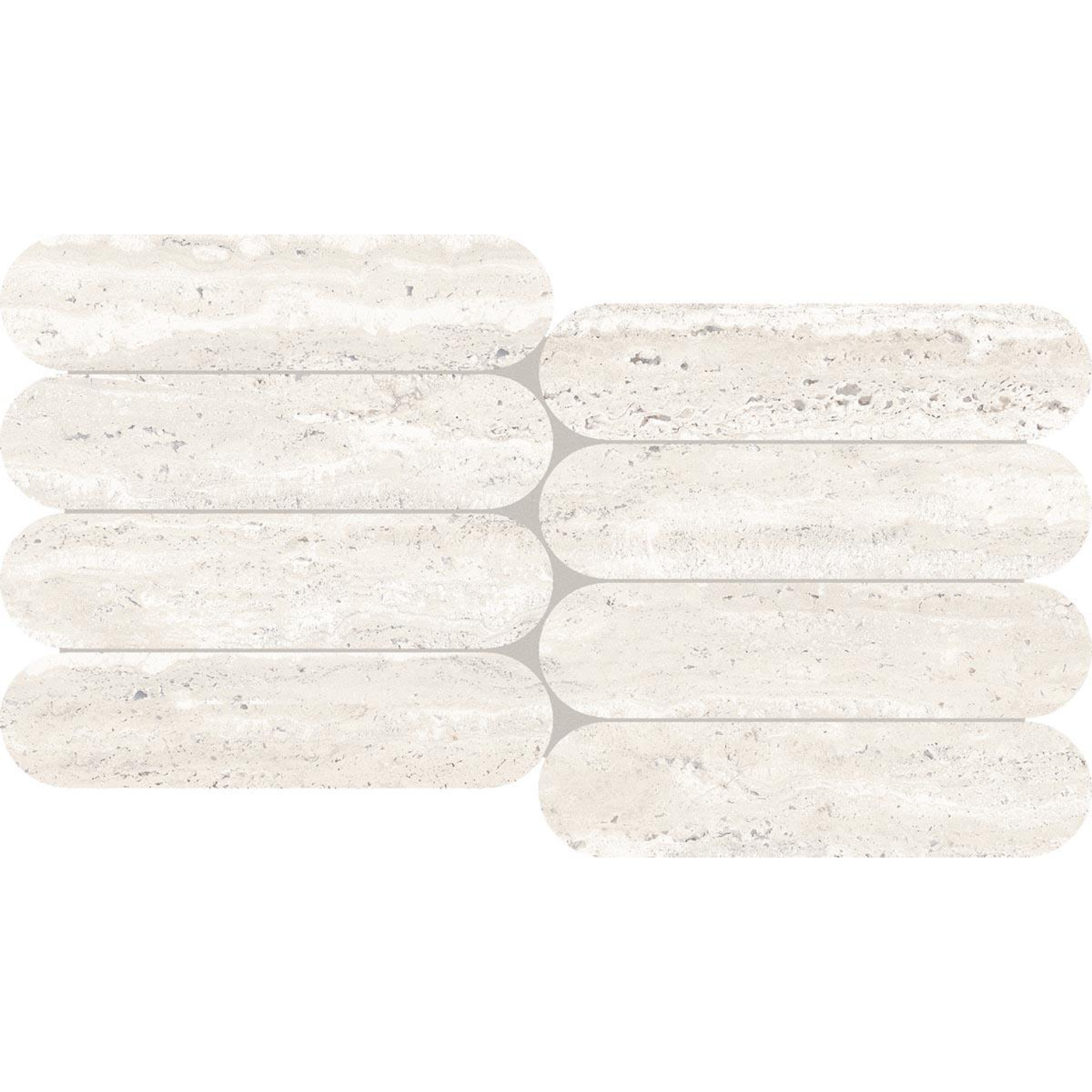 Keope Trevi White Mosaik Biscuits Spazzolato (R10) 28,5x55,5 cm