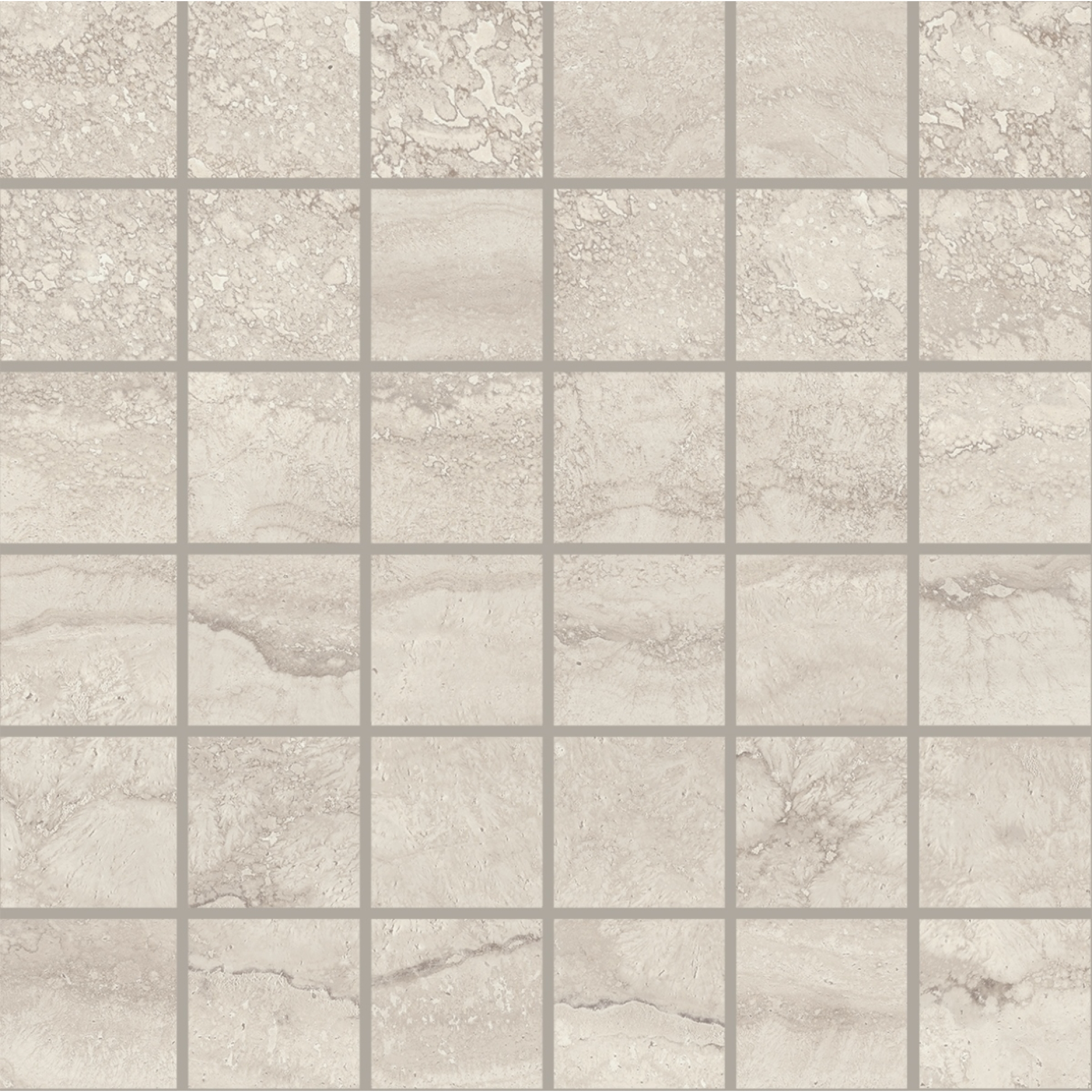 Provenza Unique Travertine Mosaik 5x5 Silver Vein Cut glänzend Matte 30x30 cm