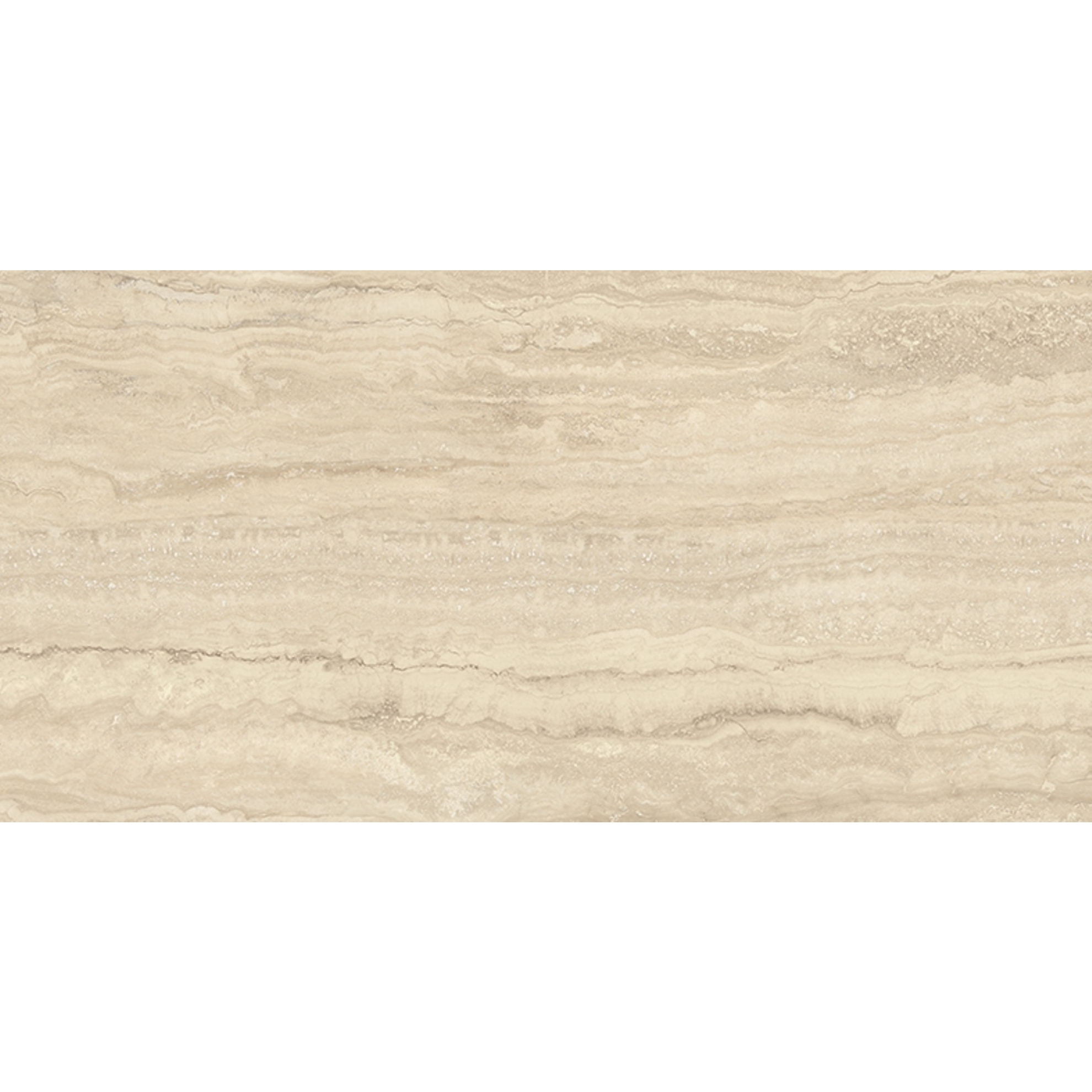 Provenza Unique Travertine Boden- und Wandfliese Cream Vein Cut glänzend 60x120 cm