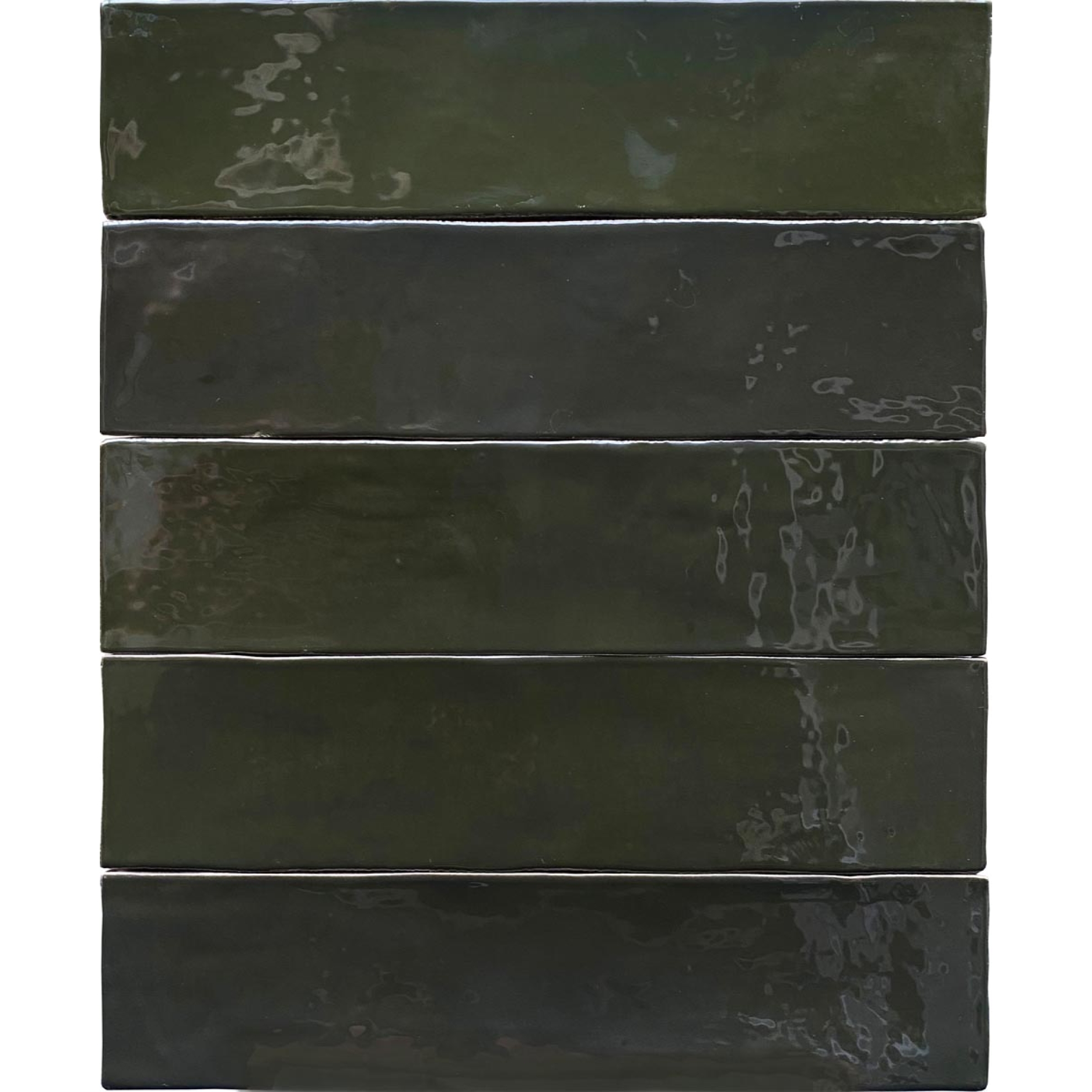 Revoir Paris Studio Vert Bouteille glänzend Wandfliese 6,2x25 cm