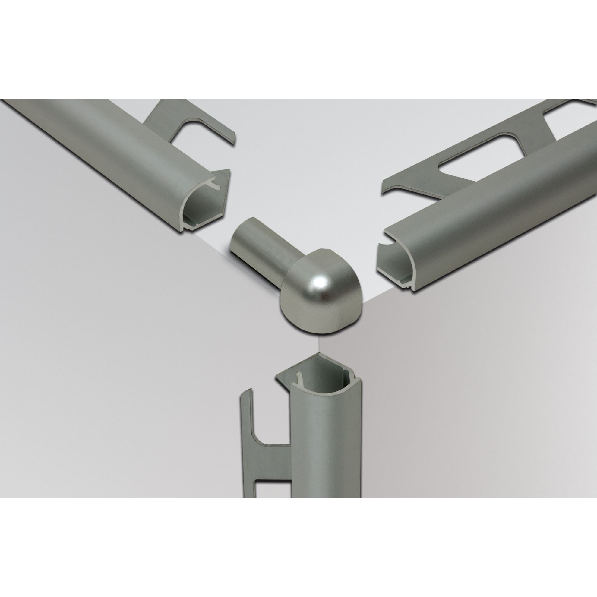 Schlüter, Rondec-E Ecken, Außenecke Imitat Metall-Druckguss, Rondec-E-Ecken ED/RO100E