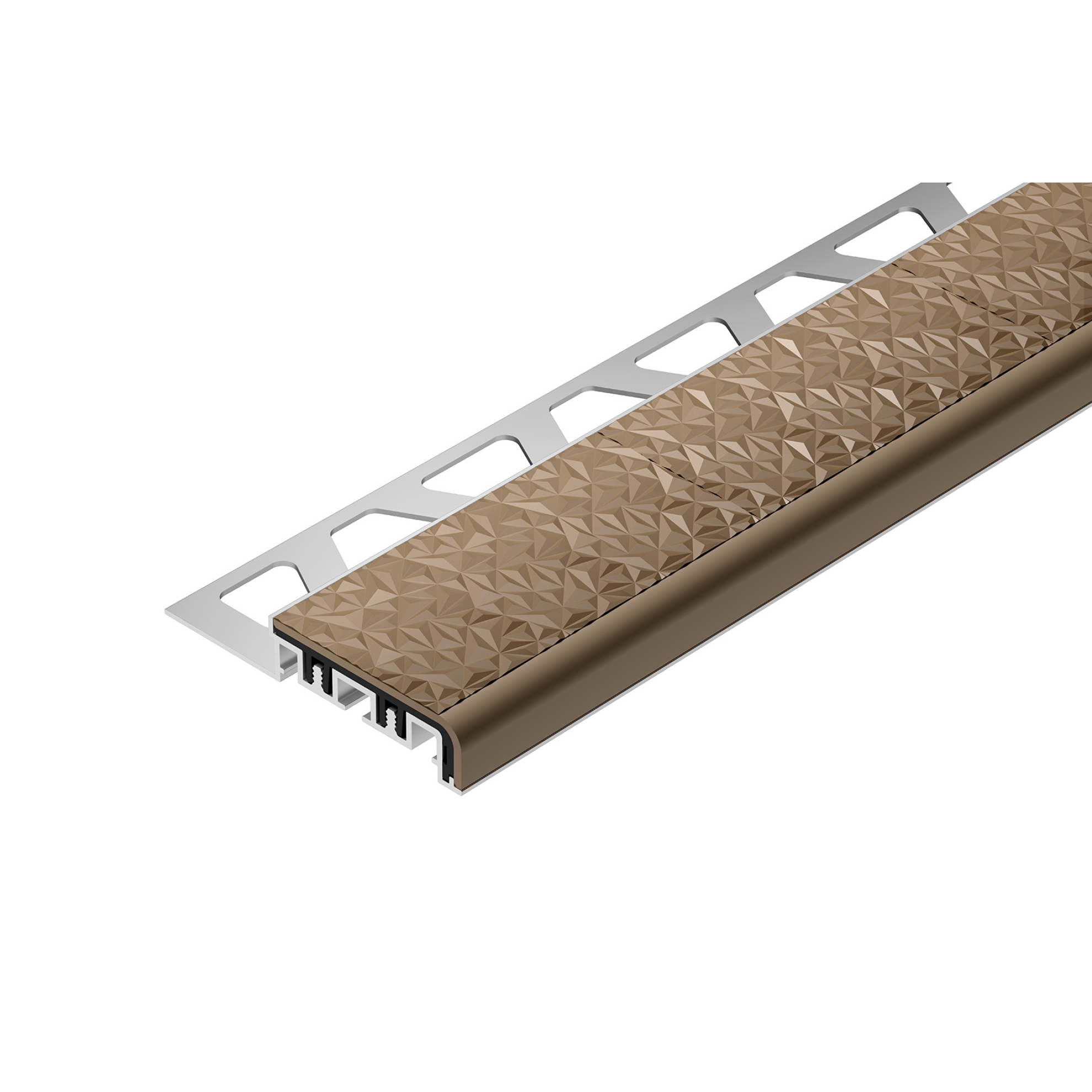 Schlüter TREP-V 42 Treppenprofil, Hellbeige, Länge: 300 cm, Höhe 12,5 mm