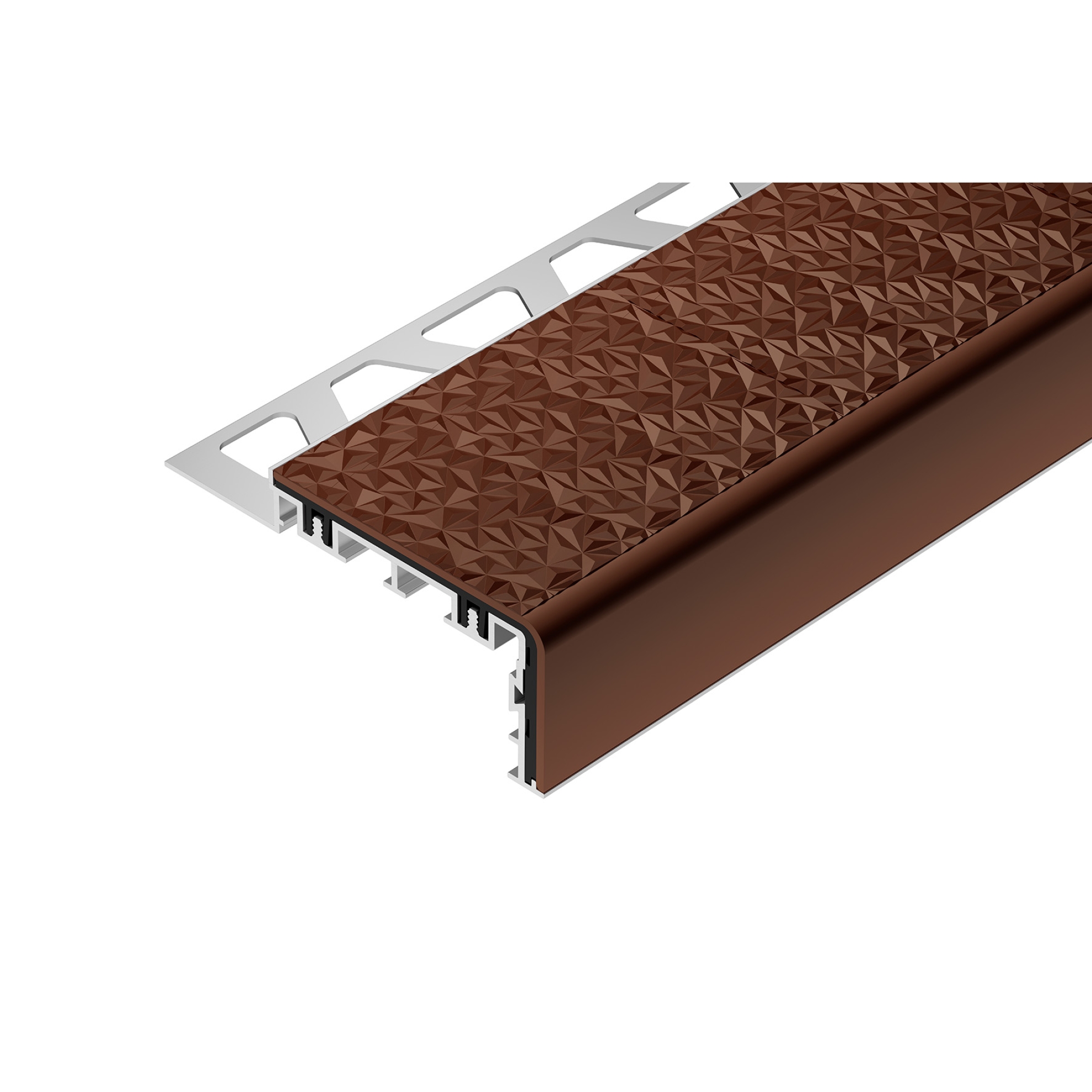 Schlüter TREP-V 60 Treppenprofil, Nussbraun, Länge: 150 cm, Höhe 12,5 mm
